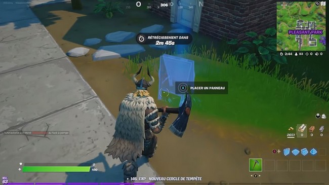 Emplacement d'un panneau de bienvenue à Pleasant Park
