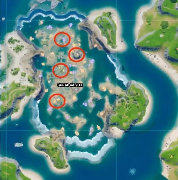 Emplacements des reliques à Coral Castle dans Fortnite
