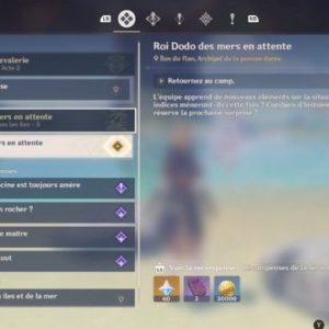 Roi Dodo des mers en attente-genshin impact