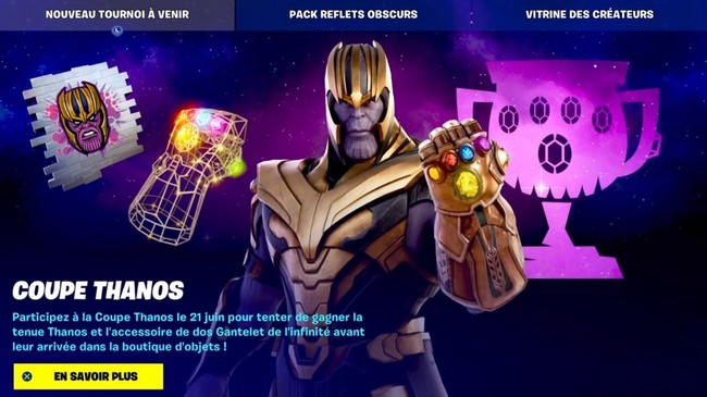 Fortnite : le skin de Thanos désormais disponible 