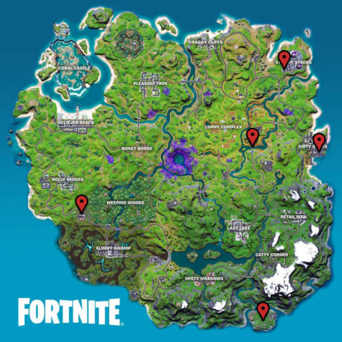emplacements ovnis fortnite