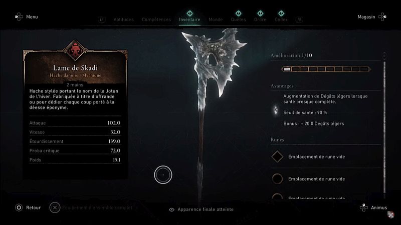 Skadi blade ac valhalla