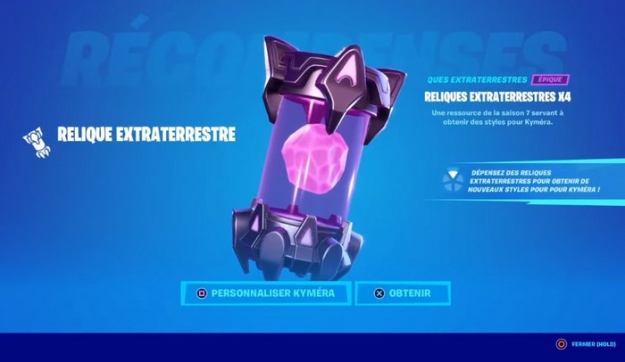 les reliques extraterrestres fortnite