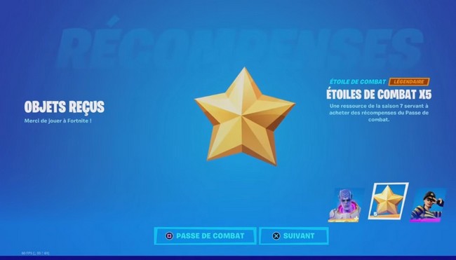 les étoiles de Combat sur Fortnite saison 7
