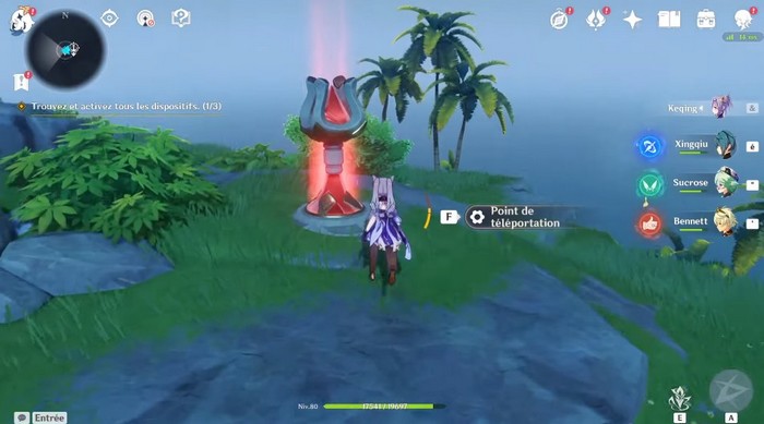trouver et activer les 3 dispositifs dans genshin impact 1.6