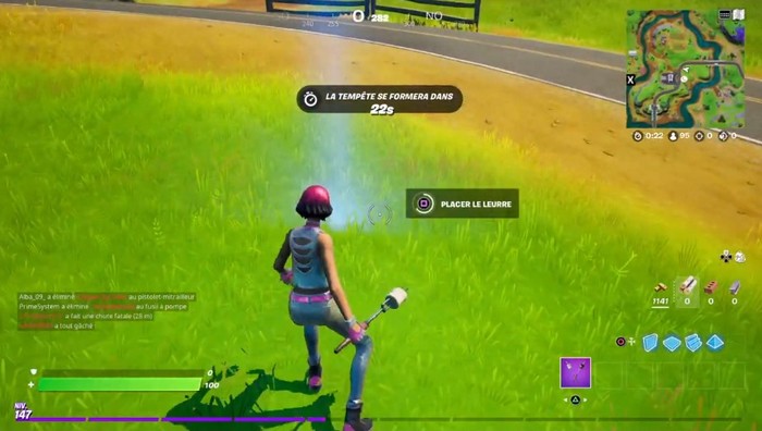 Emplacement d'un leurre de vache à placer dans Fortnite