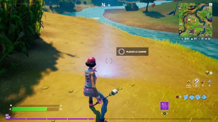 Emplacement d'un leurre de vache à placer dans Fortnite