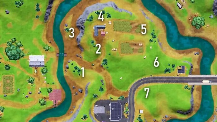 Emplacements des leurres de vache à placer dans Fortnite