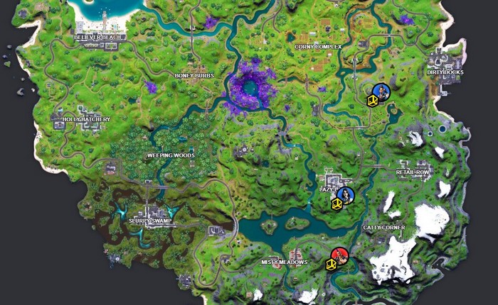 Emplacements des ravitaillements dans Fortnite Saison 7