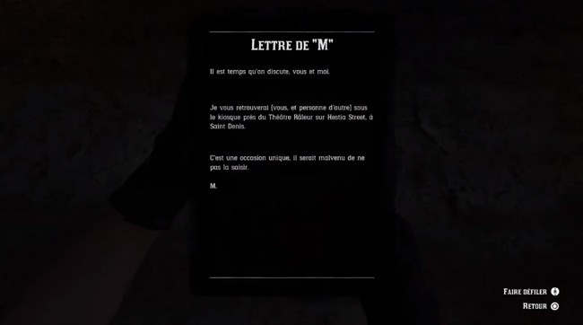 Red Dead Online Blood Money-lettre-M