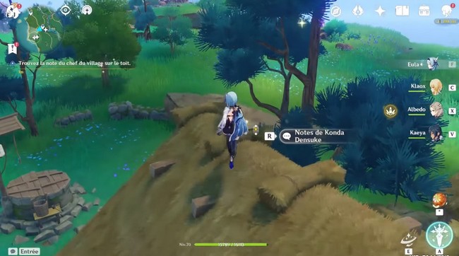 Trouvez la note du chef de village sur le toit