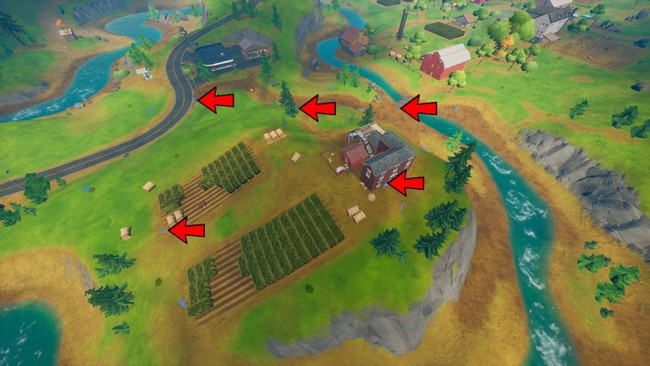 emplacement de différentes provisions de survie dans Fortnite
