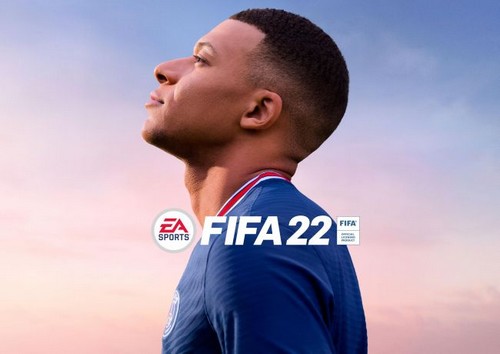La jaquette FIFA 22 avec Kylian Mbappé