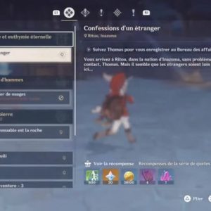 quête Confessions d'un étranger- genshin impact