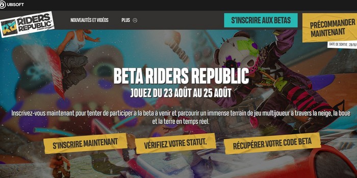Comment s'inscrire à la bêta de Riders Republic