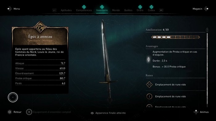 épée à anneau dans Assassin's Creed Valhalla