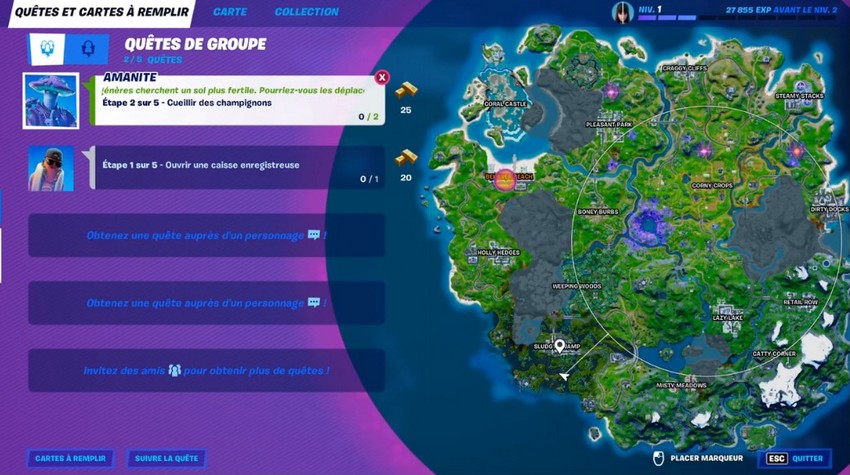 Cueillir des champignons pour Amanite, Quêtes Maître des champignons