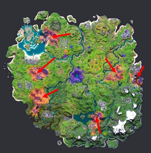 Emplacement des différents lieux de crash extraterrestres