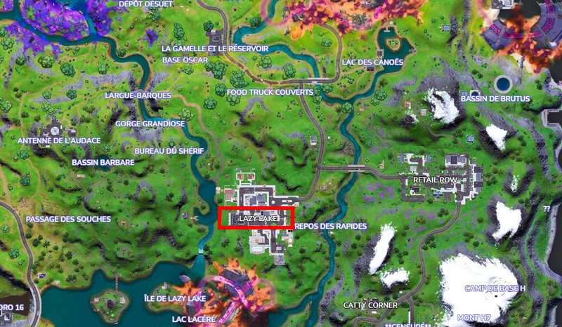 Emplacement du Lazy Lake