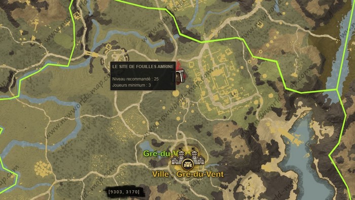 des Fouilles d'Amrine au nord de Gré-du-Vent, via newworldmap