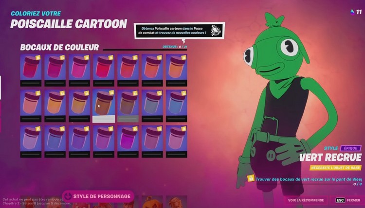 Où sont les bocaux de couleur dans Fortnite