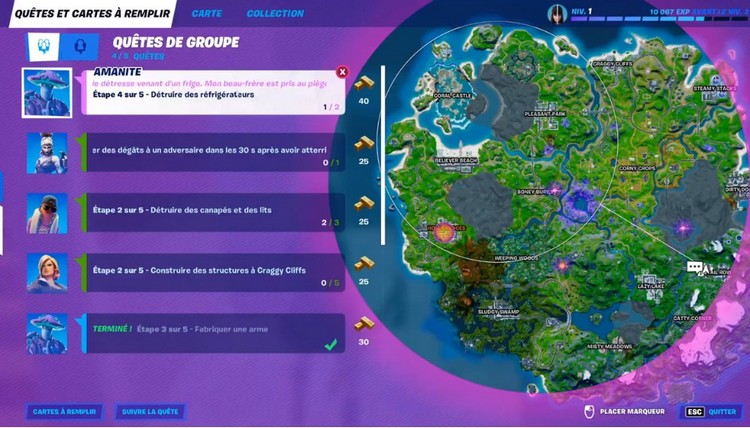 détruire un réfrigérateur-fortnite-saison-8 -Quêtes Maître des champignons