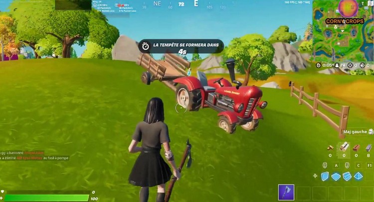 emplacement du tracteur dans Fortnite saison 8