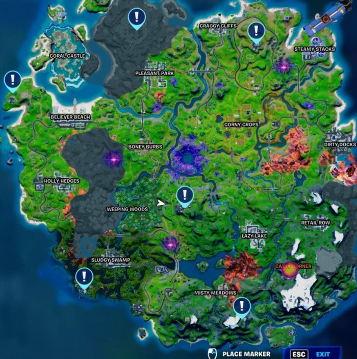 Les emplacements des bases de l’IO dans Fortnite saison 8 chapitre 2