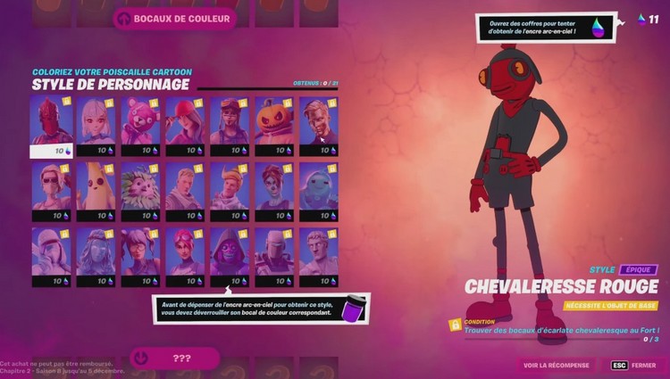 l'encre arc-en-ciel dans Fortnite