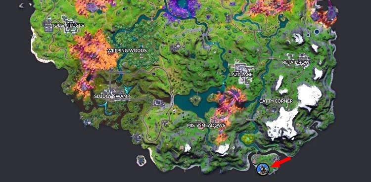 Emplacement de Lycan Camp de la morue Fortnite saison 8 chapitre 2