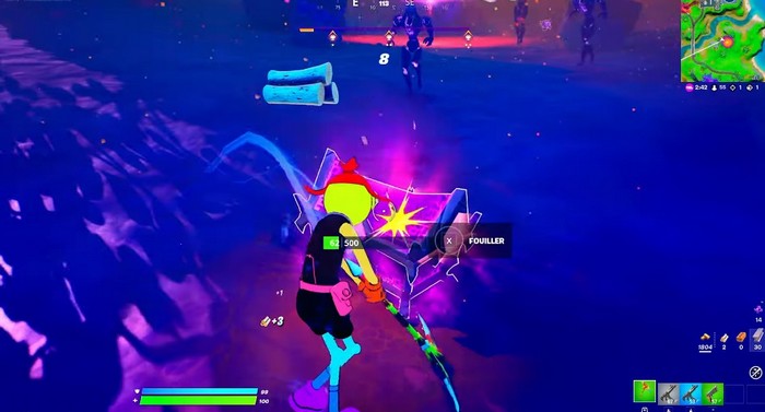 Fortnite : Détruire des coffres avec un outil de collecte, défis Corbeau saison 8