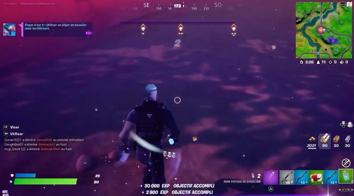 Utiliser un objet de bouclier dans les Détours