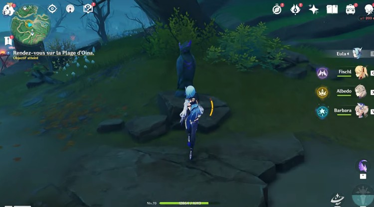 Utilisez votre plume sur la statue mystérieuse illuminée