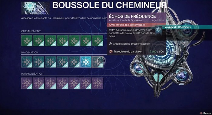 amélioration Échos de fréquences de la Boussole du Chemineur
