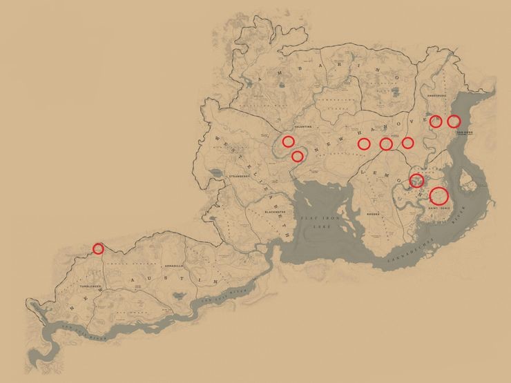 Emplacement des chèvres Alpines dans Red Dead Redemption 2