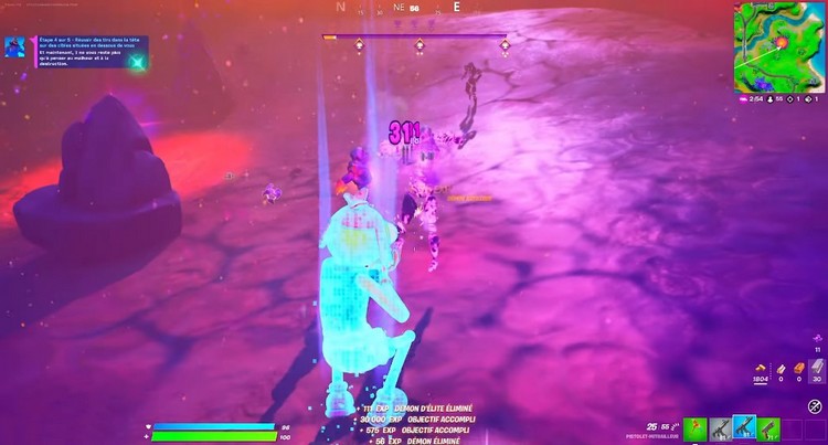 réussir des tirs dans la tête sur des cibles situées en dessous de vous dans Fortnite