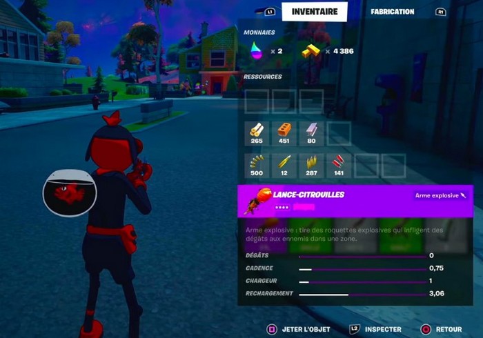 éliminer un adversaire avec un lance-citrouilles dans Fortnite