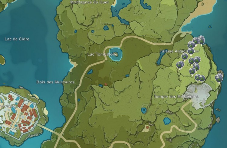 Emplacements Cécilia genshin impact