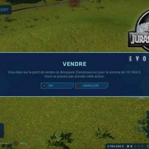 vendre des dinosaures dans Jurassic World Evolution 2