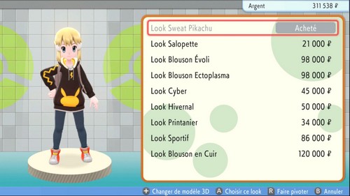 Look Sweat Pikachu-fille