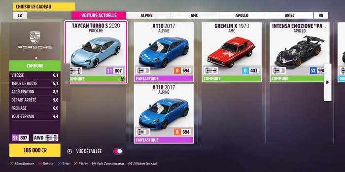 choisir le cadeau forza horizon 5