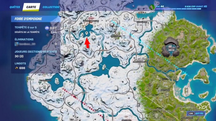 Emplacement chalet de Casse noisette dans Fortnite
