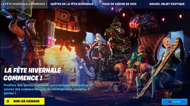 Fête Hivernale Fortnite 2021