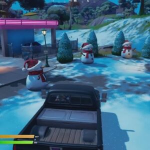 Percuter un bonhomme de neige avec un véhicule, defi de Noel