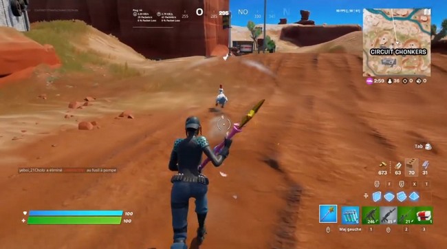 Poule dans Fortnite circuit Chonkers