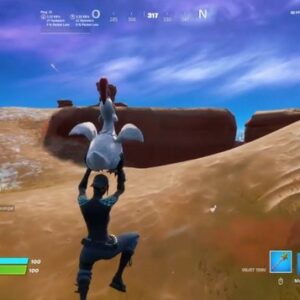 Voler grâce à une poule Fortnite