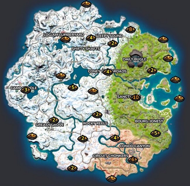 emplacements feux de camp fortnite chapitre 3 saison 1