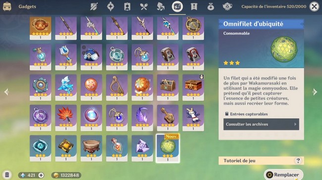 gadget Omnifilet d’ubiquité