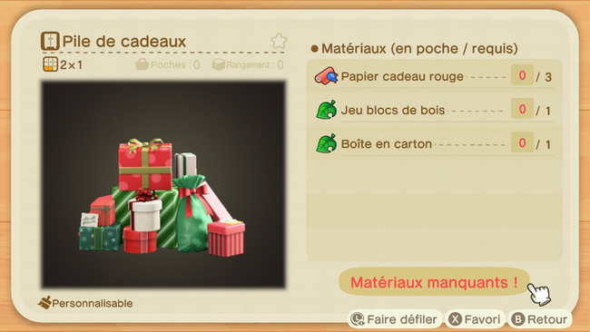 la pile de cadeaux