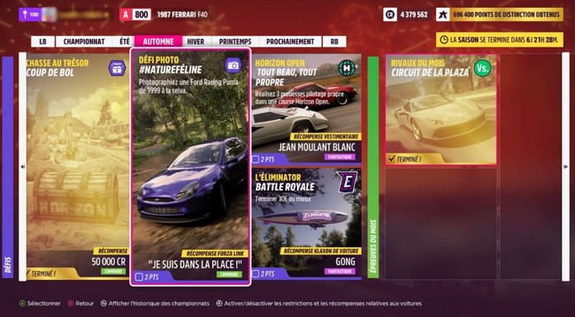 Défi photo Natureféline Forza Horizon 5- Photographiez une Ford Raccing Puma de 1999 à la Selva